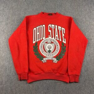 Vintage Ohio State Buckeyes Red Crewneck Sweatshirt Youth Boys Size XL USA 90s